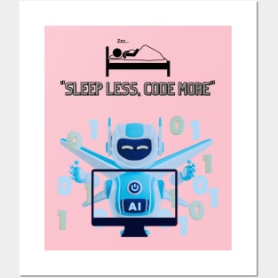 "Sleep Less, Code More" Posters and Art